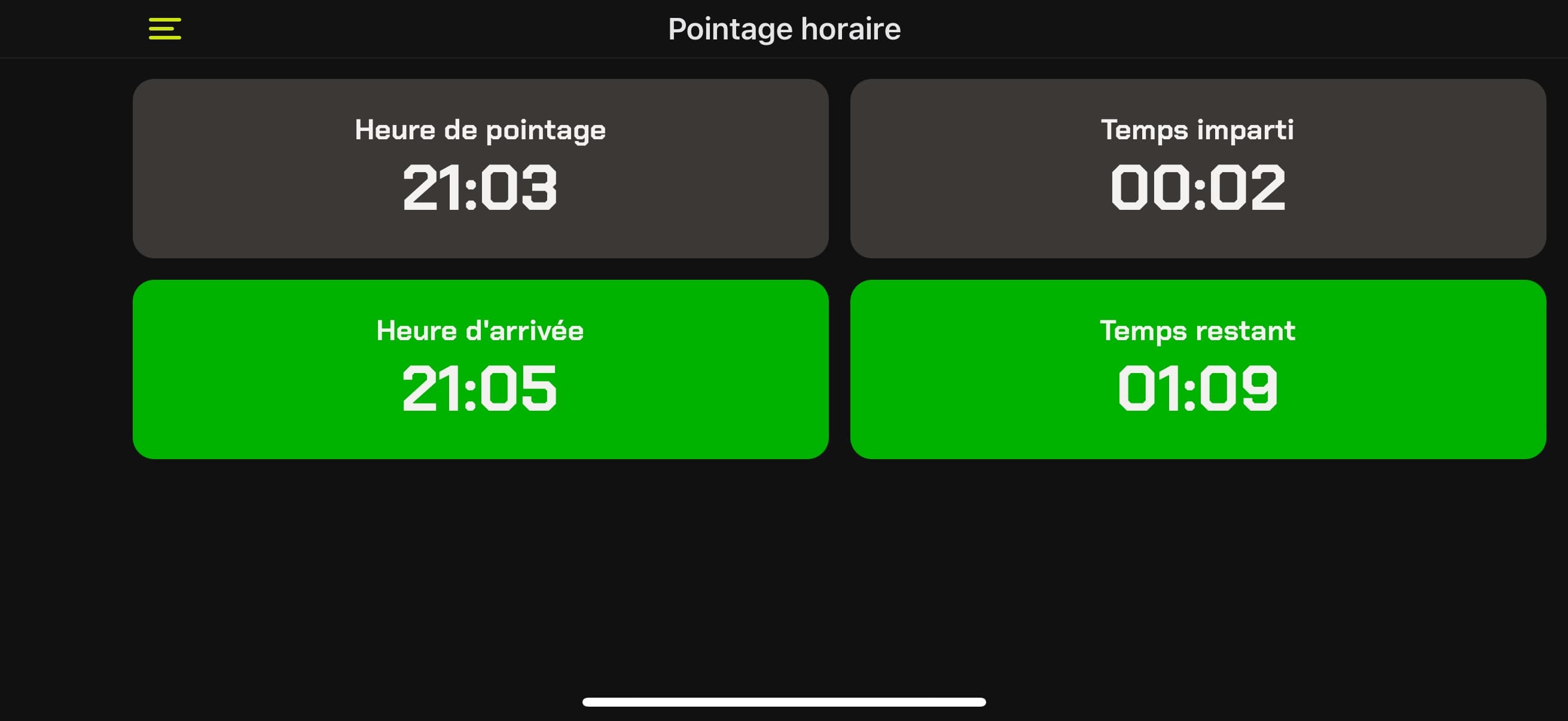 Pointage horaire